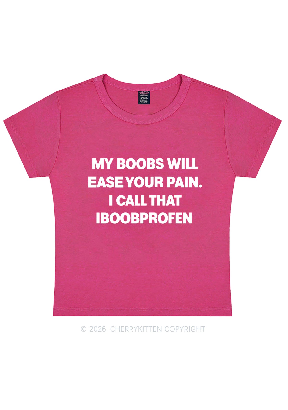 My Bxxbs Ease Your Pain Y2K Baby Tee Cherrykitten