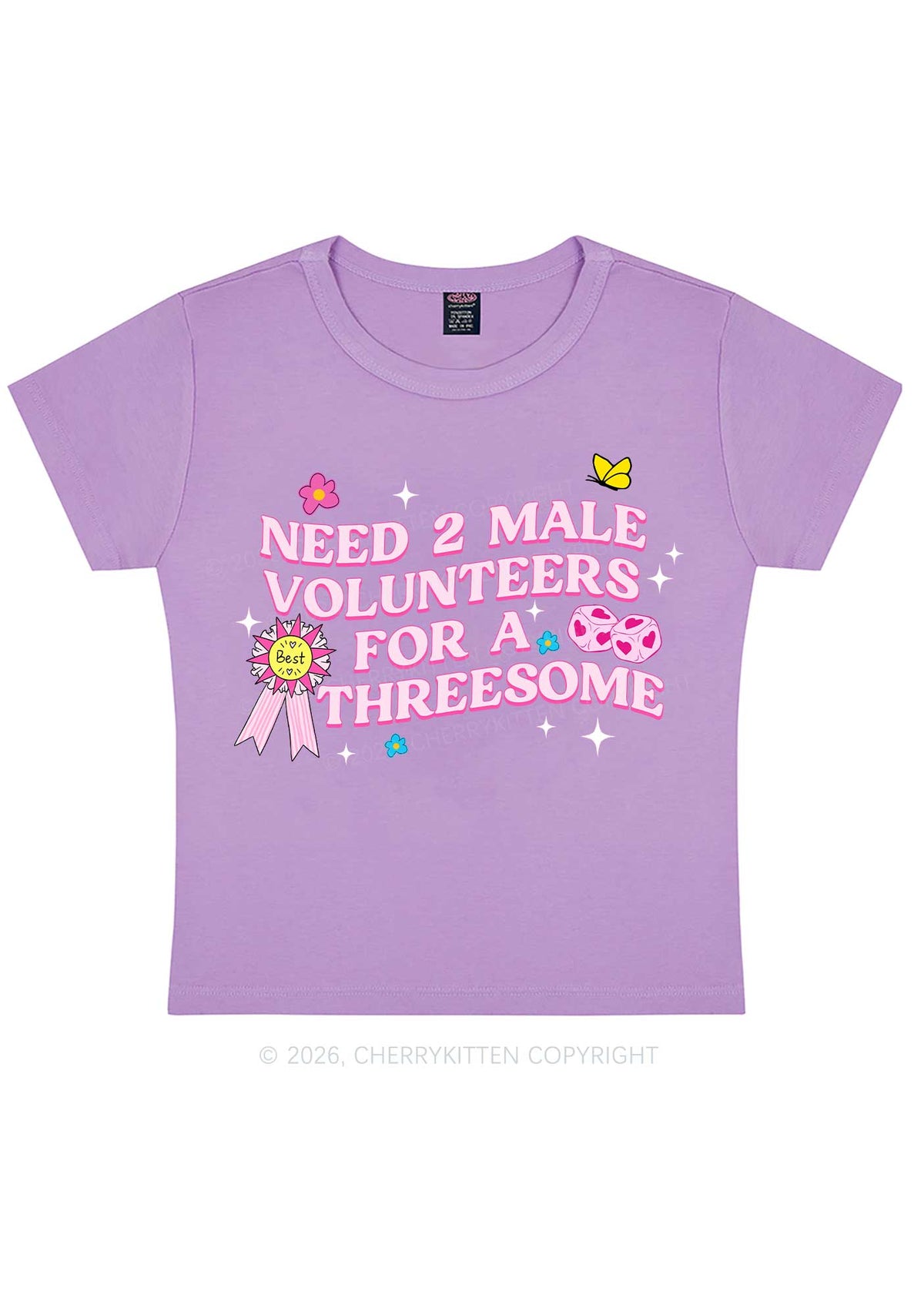 Two Male Volunteers For Threesome Y2K Baby Tee Cherrykitten
