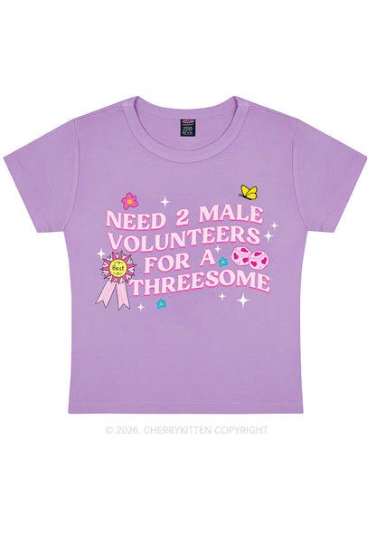 Two Male Volunteers For Threesome Y2K Baby Tee Cherrykitten