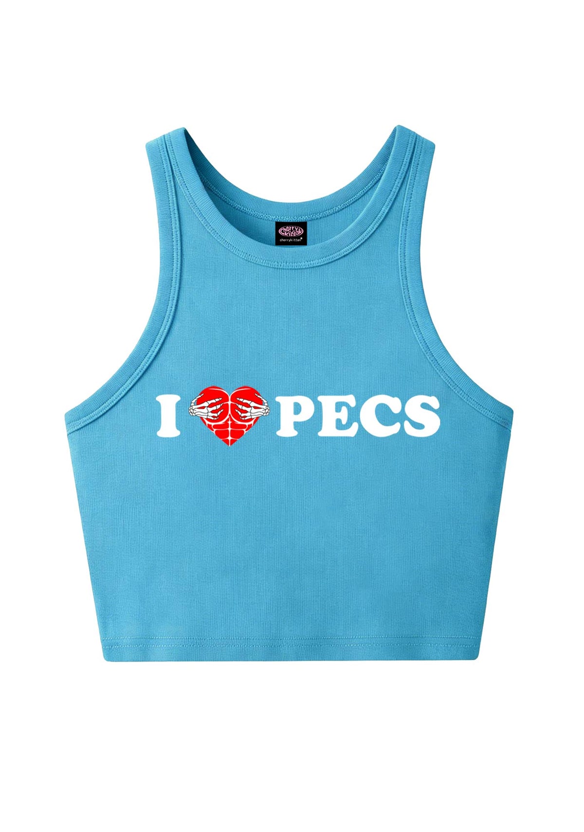 I Love Pecs Y2K Crop Tank Top Cherrykitten