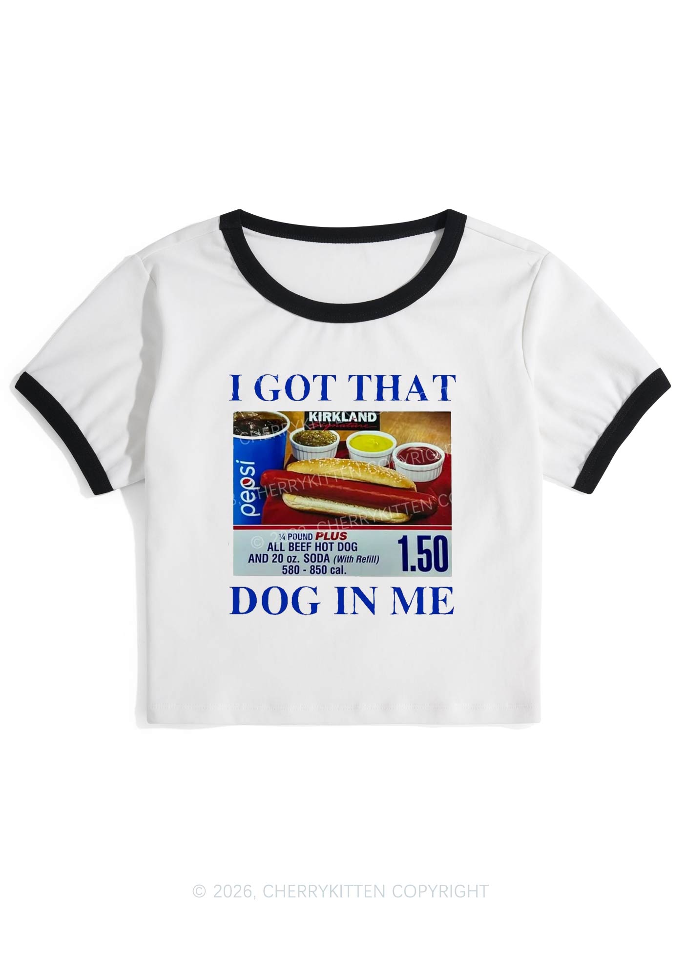 I Got That Hot Dog In Me Y2K Ringer Tee Cherrykitten