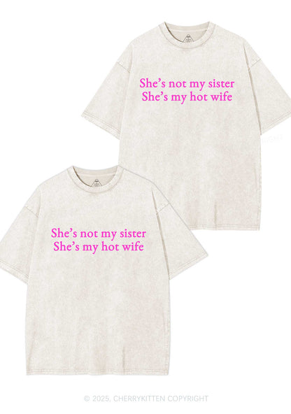 Shes Not My Sister Y2K Valentine's Day Washed Tee Cherrykitten