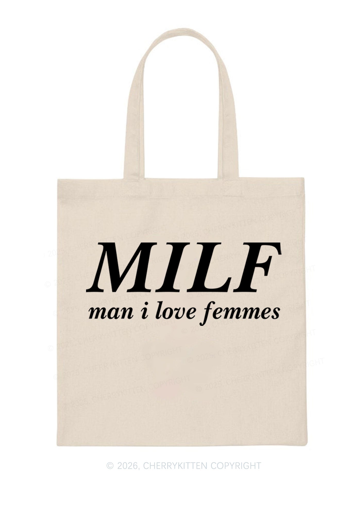 Man I Love Femme Pride Y2K Canvas Tote Bag Cherrykitten