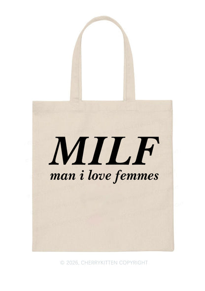Man I Love Femme Pride Y2K Canvas Tote Bag Cherrykitten