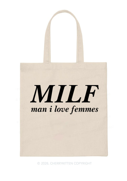 Man I Love Femme Pride Y2K Canvas Tote Bag Cherrykitten