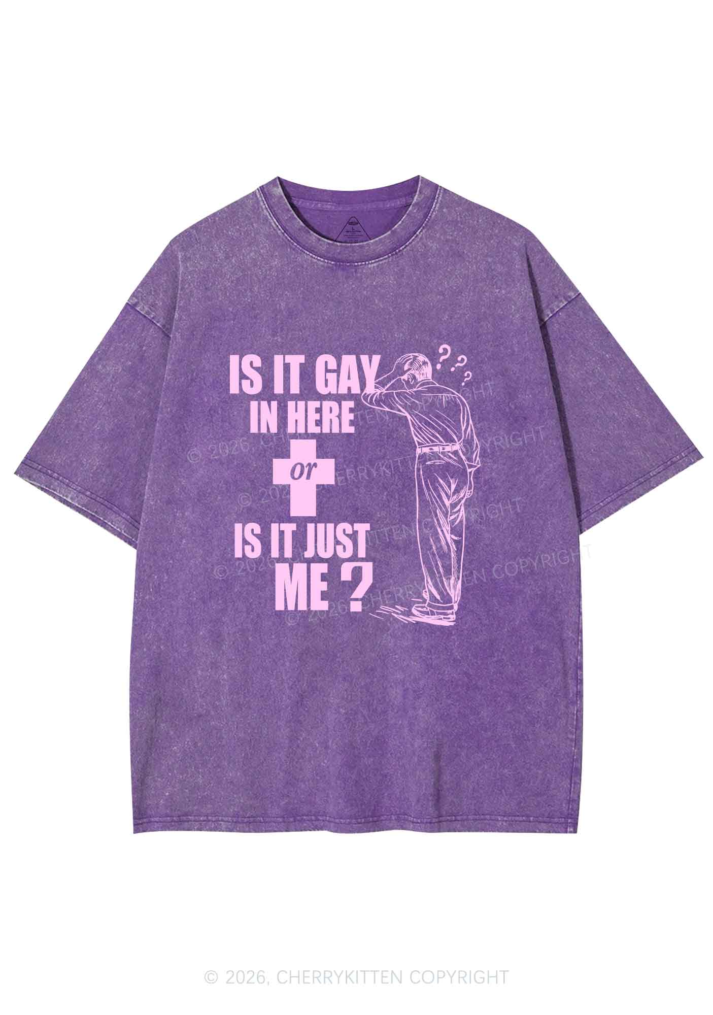 Is It Gay In Here Pride Y2K Shirts Washed Tee Cherrykitten