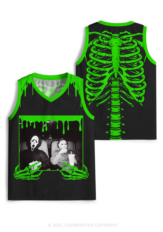 Halloween Watching Movie Y2K Sport Jersey Tank Cherrykitten