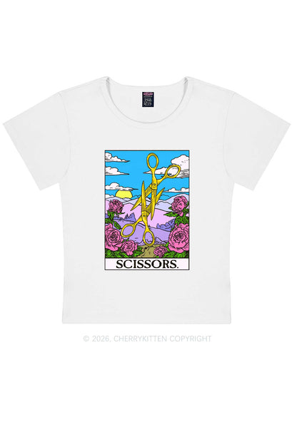Yellow Scissors Pride Y2K Baby Tee Cherrykitten