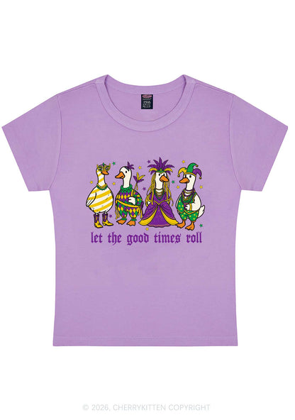 Let The Good Times Roll Y2K Baby Tee Cherrykitten