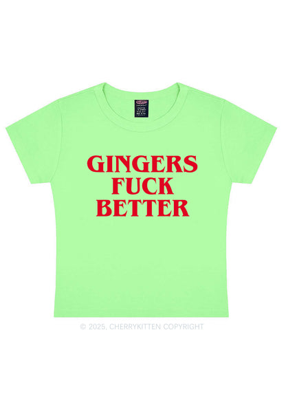 Gingers Fxxk Better Y2K Baby Tee Cherrykitten