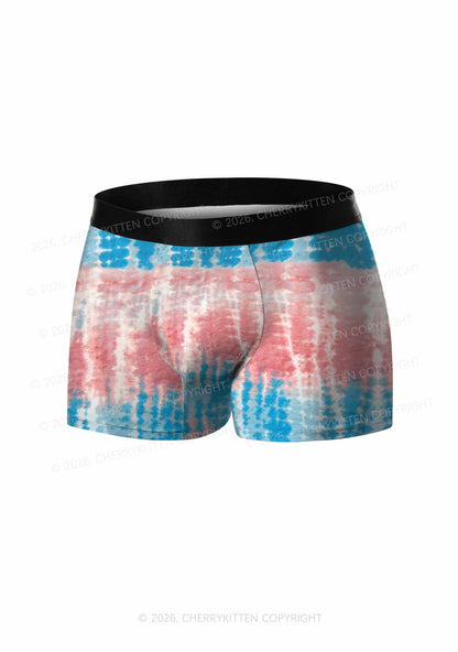Tie Dye Trans Pride Y2K Print Men Boxer Briefs Cherrykitten