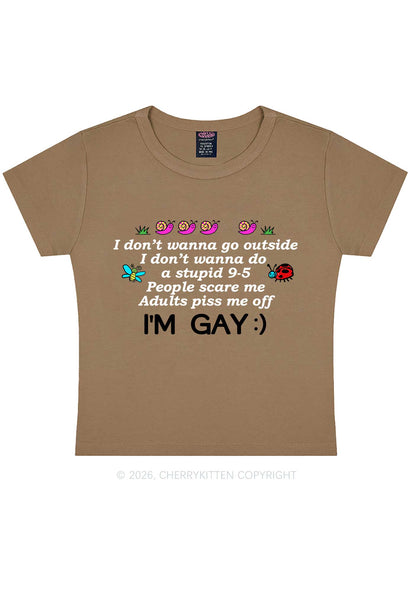 People Scare Me Im Gay Pride Y2K Baby Tee Cherrykitten