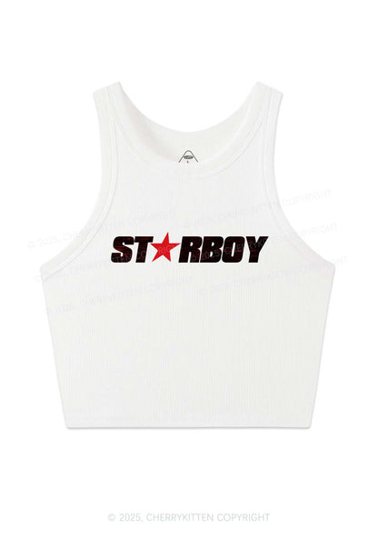 Red Starboy Y2K Crop Tank Top Cherrykitten