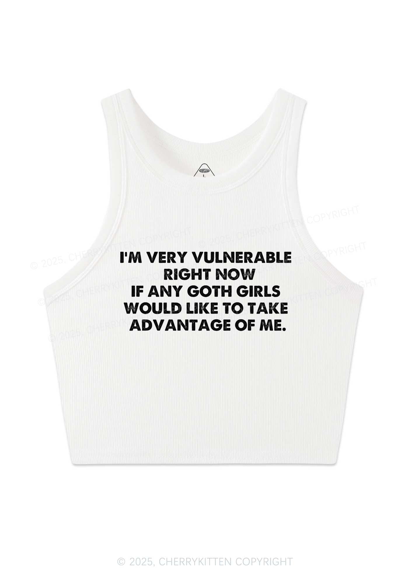 Im Vulnerable Y2K Crop Tank Top Cherrykitten