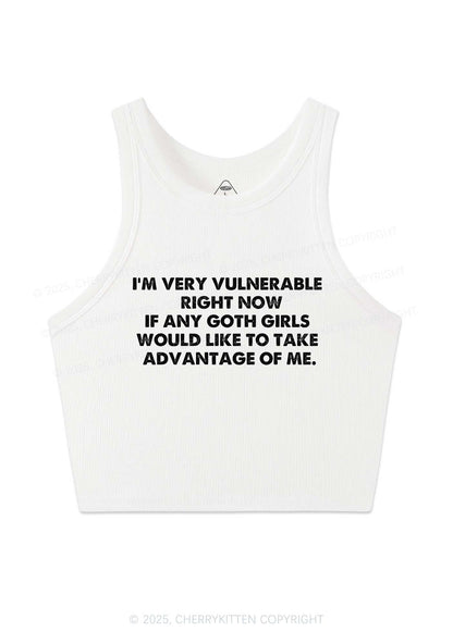 Im Vulnerable Y2K Crop Tank Top Cherrykitten