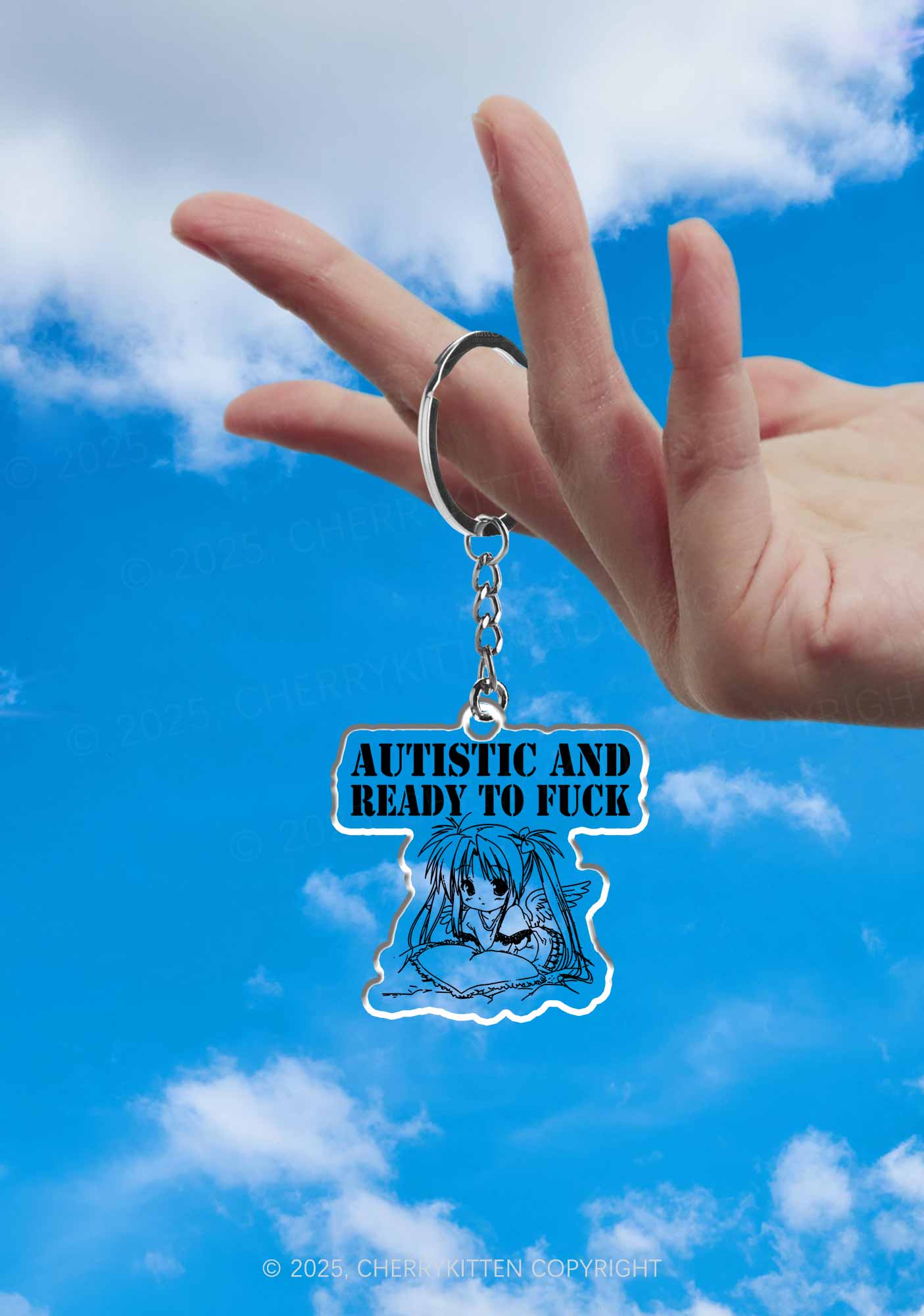 Autistic Ready To Fxxk 1Pc Y2K Keychain Cherrykitten