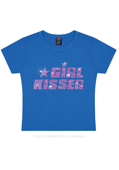 Rhinestone Girl kisser Pride Y2K Baby Tee Cherrykitten