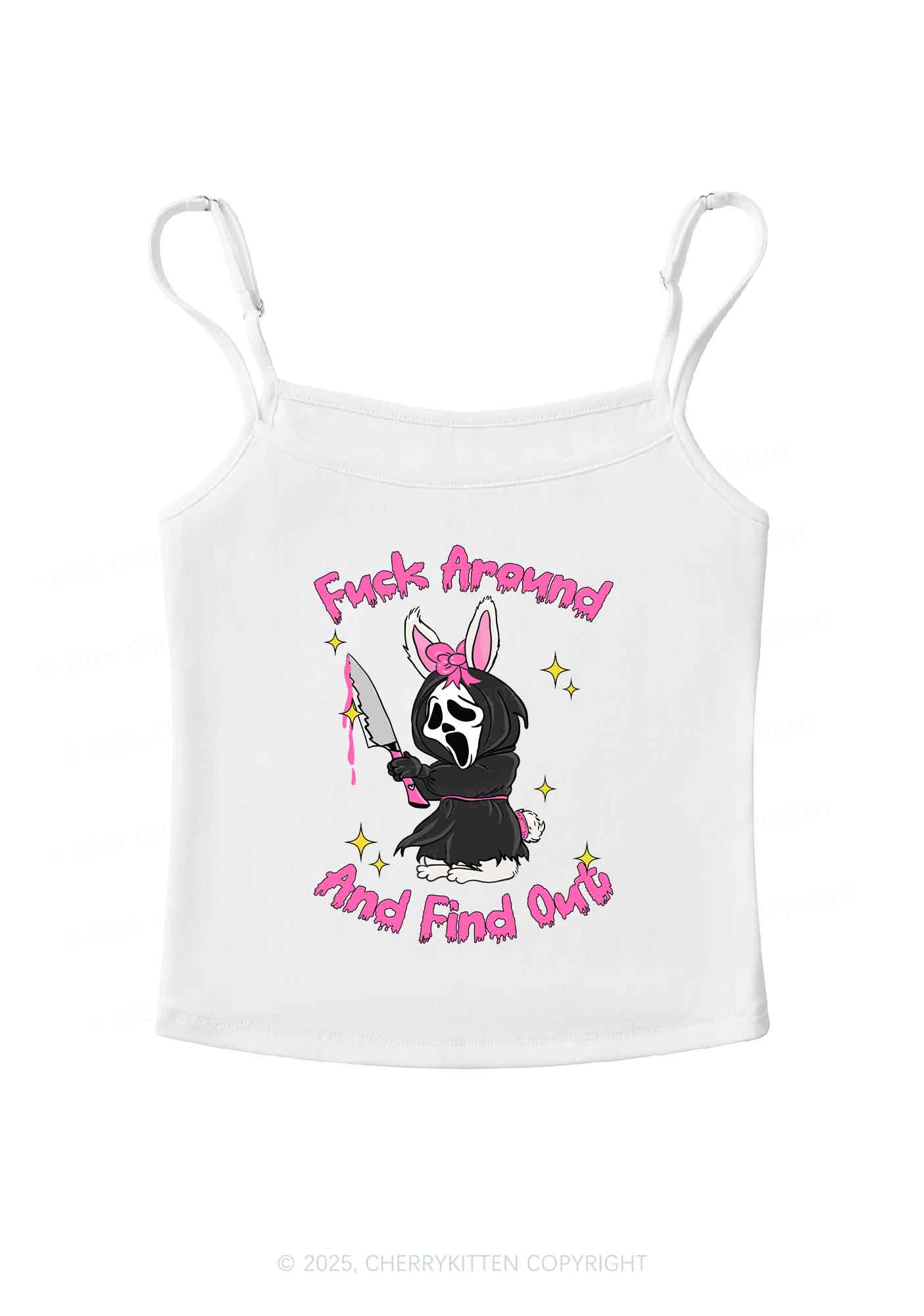 Halloween Fxxk Around Find Out Y2K Spaghetti Strap Cami Cherrykitten