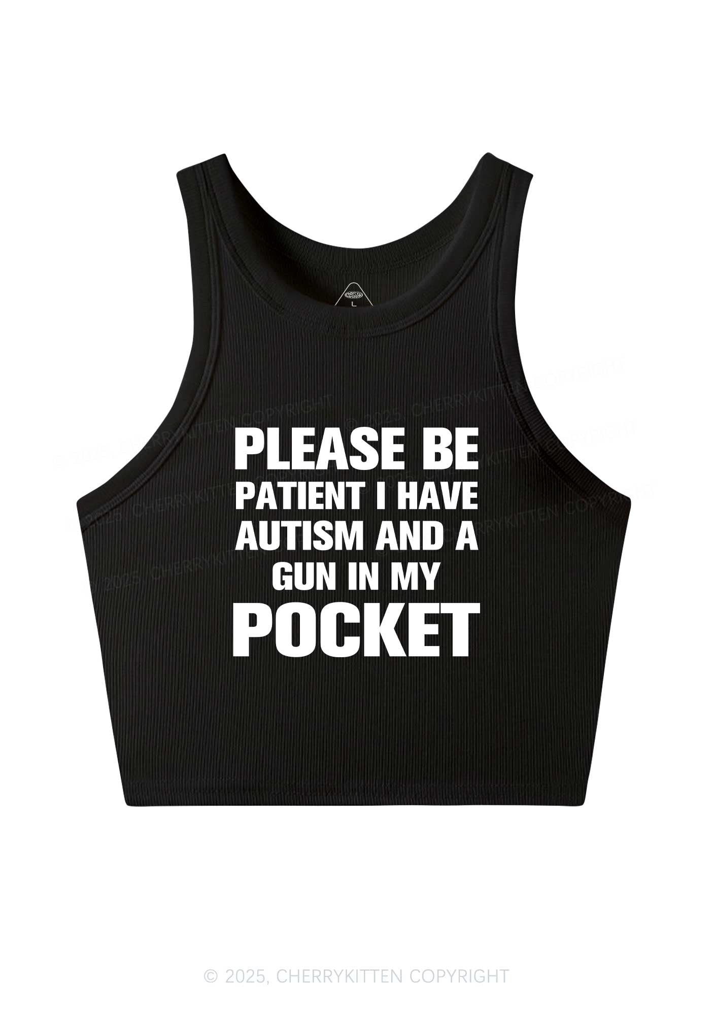Please Be Patient Y2K Crop Tank Top Cherrykitten
