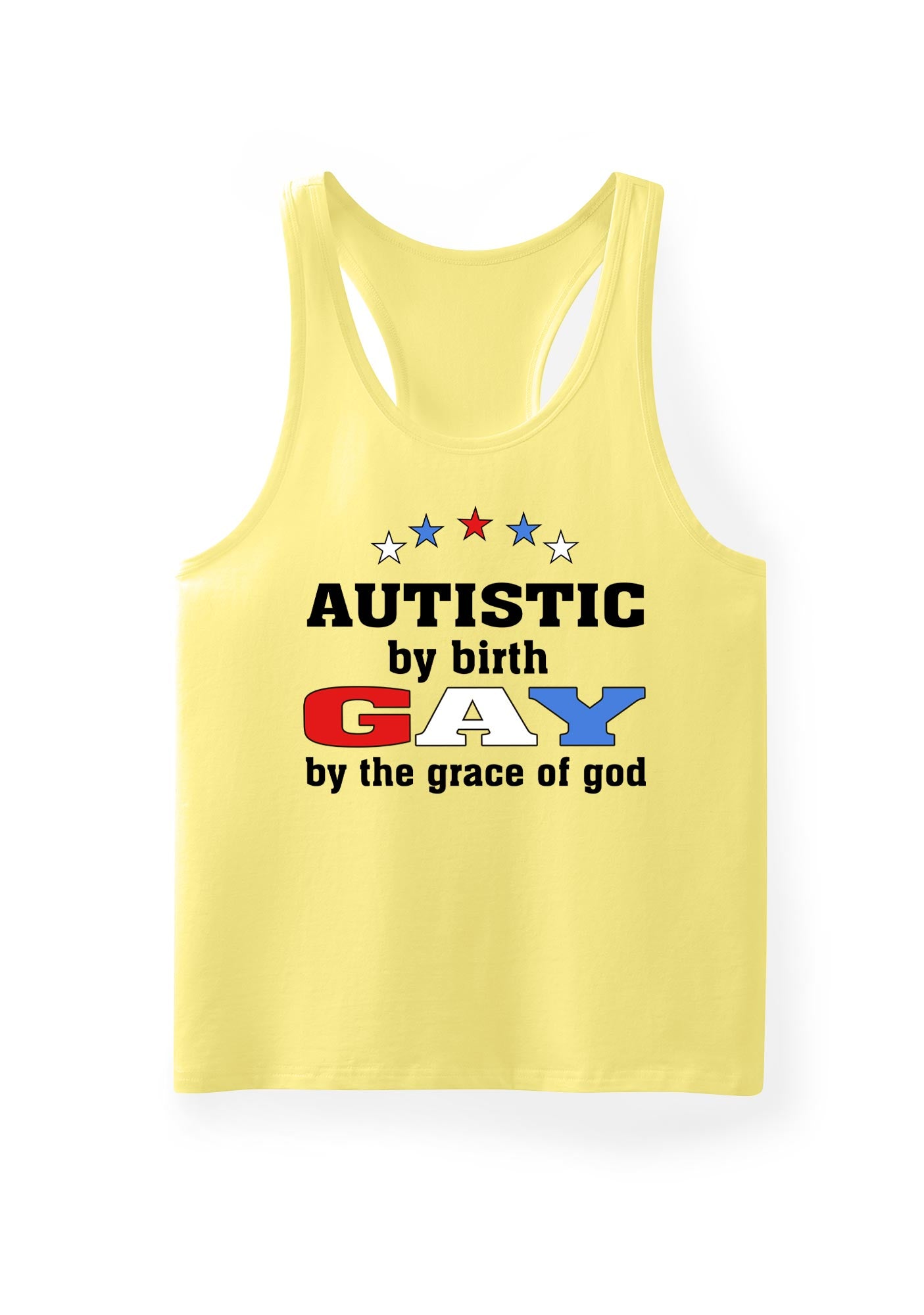 Autistic By Birth Gay Pride Y2K Men Racerback Tank Top Cherrykitten