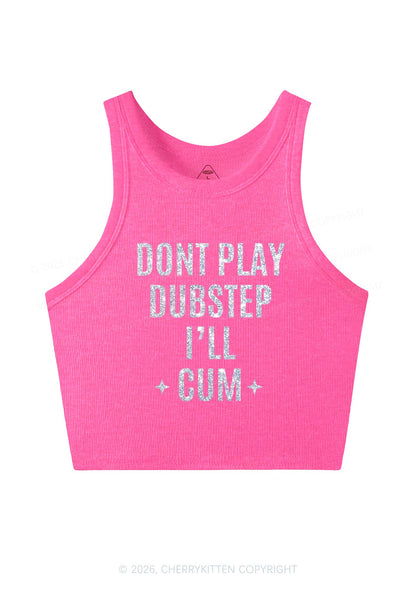Glitter Dont Play Dubstep Y2K Crop Tank Top Cherrykitten
