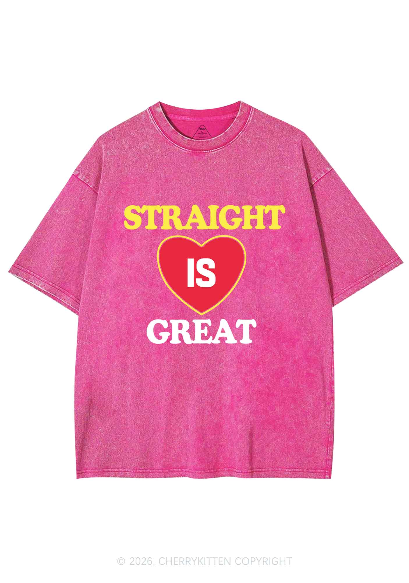 Straight Is Great Pride Y2K Shirts Washed Tee Cherrykitten