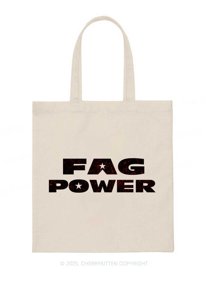 Fag Power Pride Y2K Canvas Tote Bag Cherrykitten