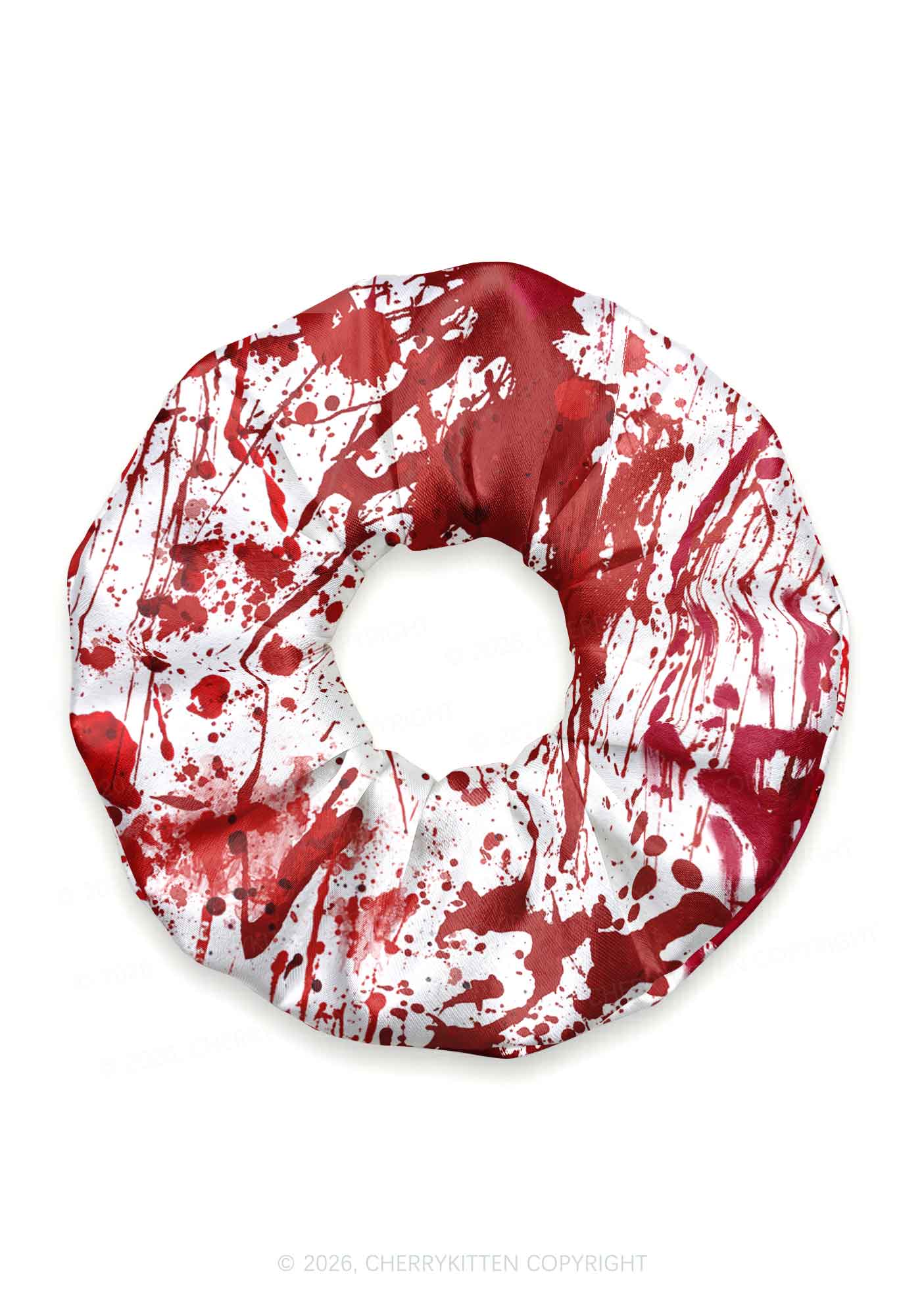 Halloween Red Blood On White Y2K Hair Scrunchie Cherrykitten