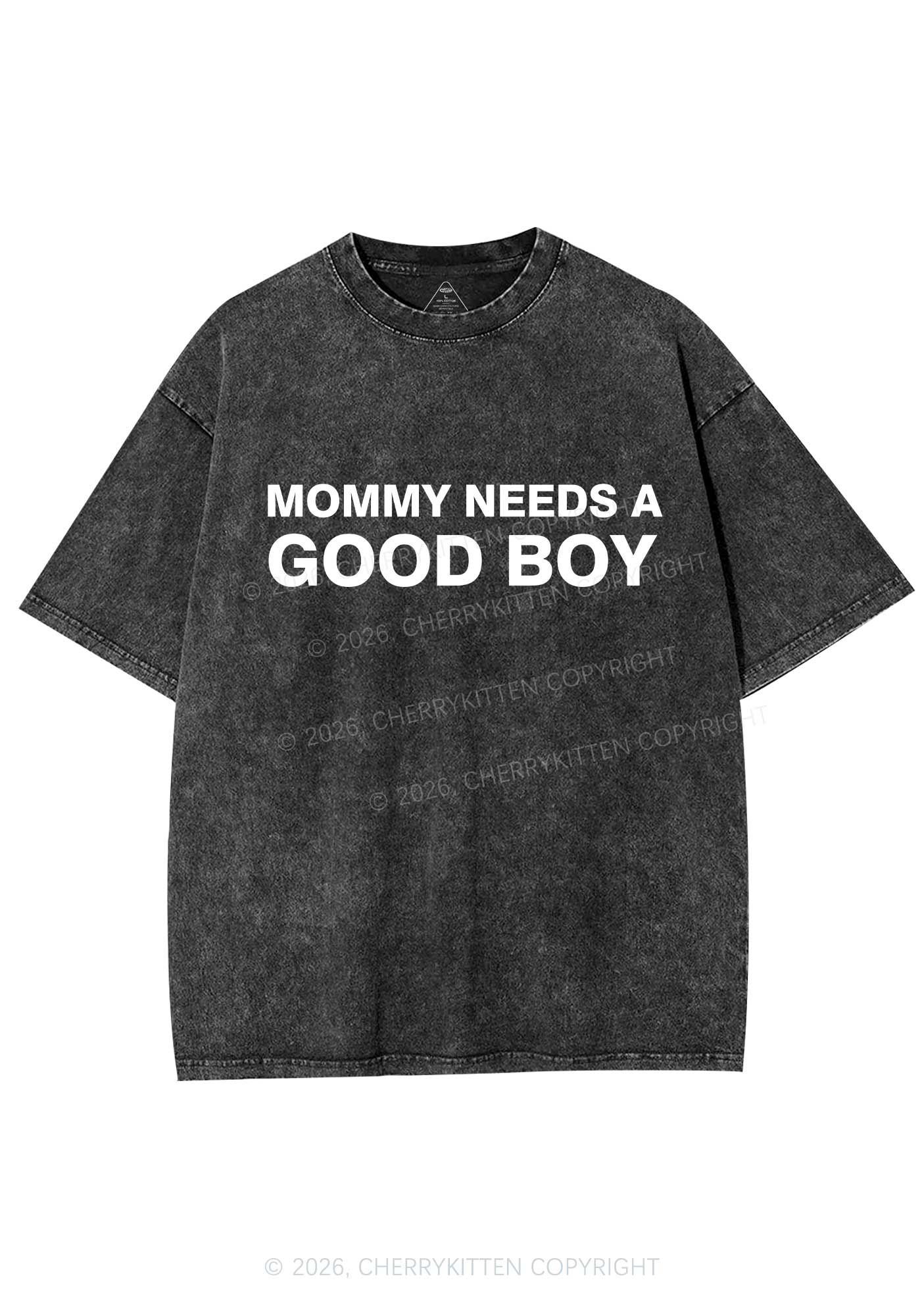 Mommy Needs A Good Boy Y2K Shirts Washed Tee Cherrykitten