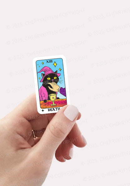 Halloween Death Black Cat 1pc Y2K Sticker Cherrykitten