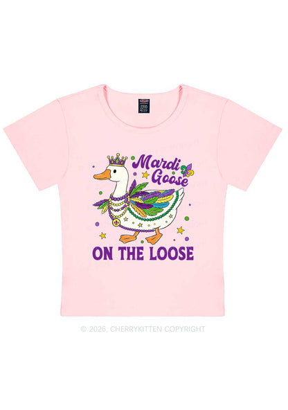 Mardi Goose On The Loose Y2K Baby Tee Cherrykitten