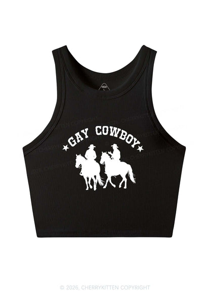 Gay Cowboy Pride Y2K Crop Tank Top Cherrykitten