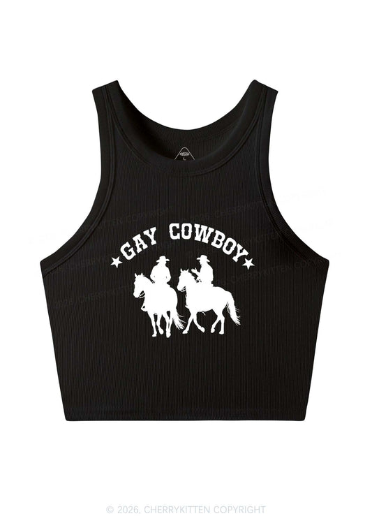Gay Cowboy Pride Y2K Crop Tank Top Cherrykitten