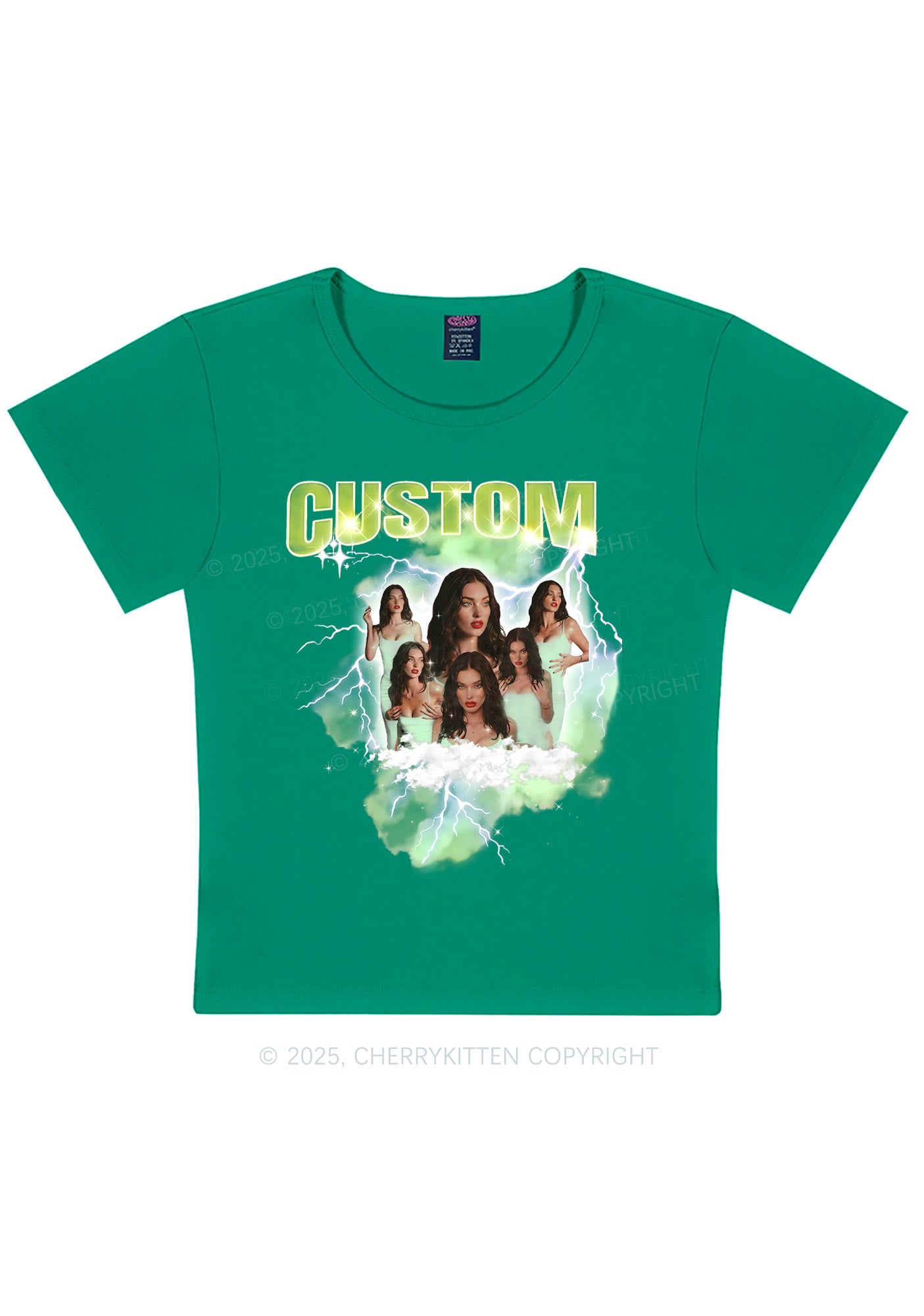 Custom Photo Storm Art Y2K Baby Tee Cherrykitten