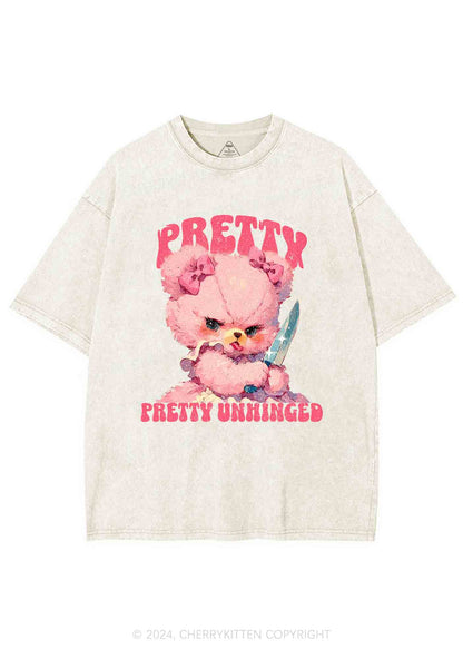 Pretty Unhinged Bear Y2K Washed Tee Cherrykitten