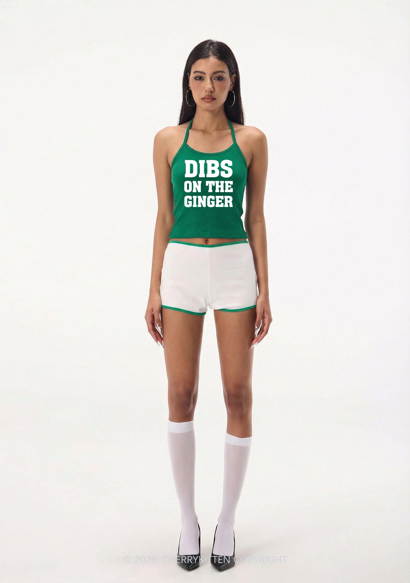 Dibs On The Ginger St Patricks Y2K Halter Neck Cami Cherrykitten