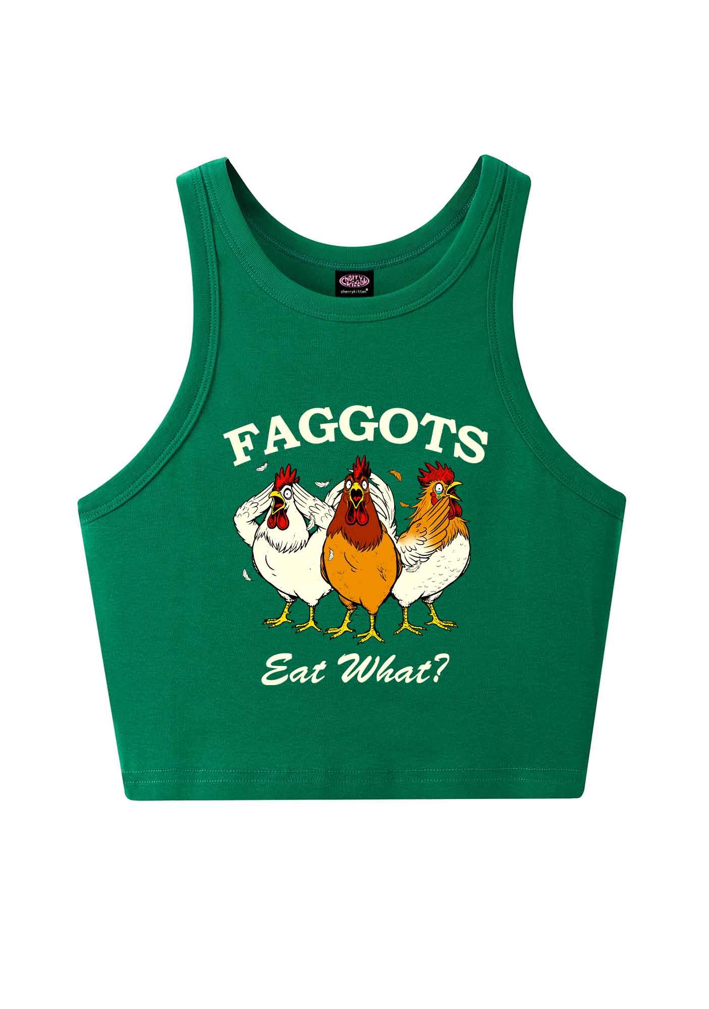 Faggots Eat What Pride Y2K Crop Tank Top Cherrykitten