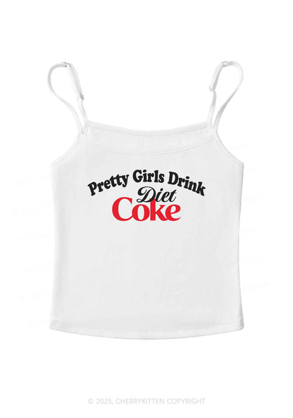 Pretty Girls Drink Diet Coke Y2K Spaghetti Strap Cami Cherrykitten
