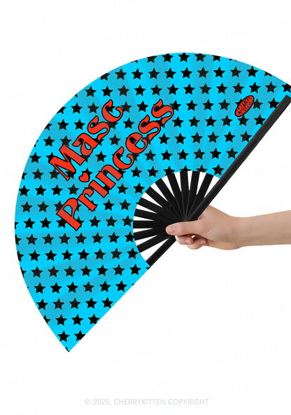 Masc Princess Pride Y2K Rave Hand Fan Cherrykitten