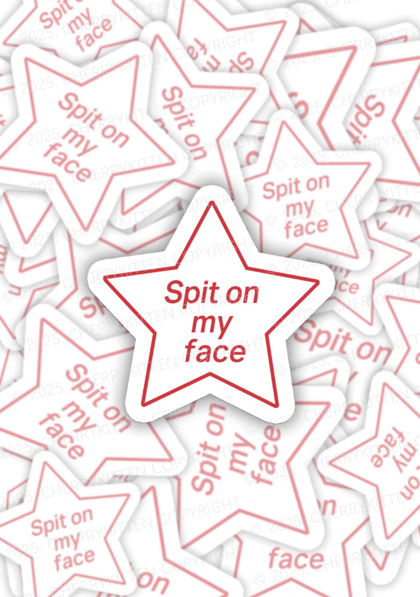 Spit On My Face 1Pc Y2K Sticker Cherrykitten