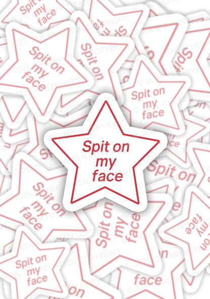 Spit On My Face 1Pc Y2K Sticker Cherrykitten