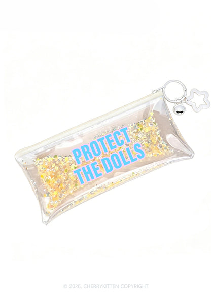 Protect The Dolls Pride Y2K Quicksand Transparent Pencil Pouch Cherrykitten