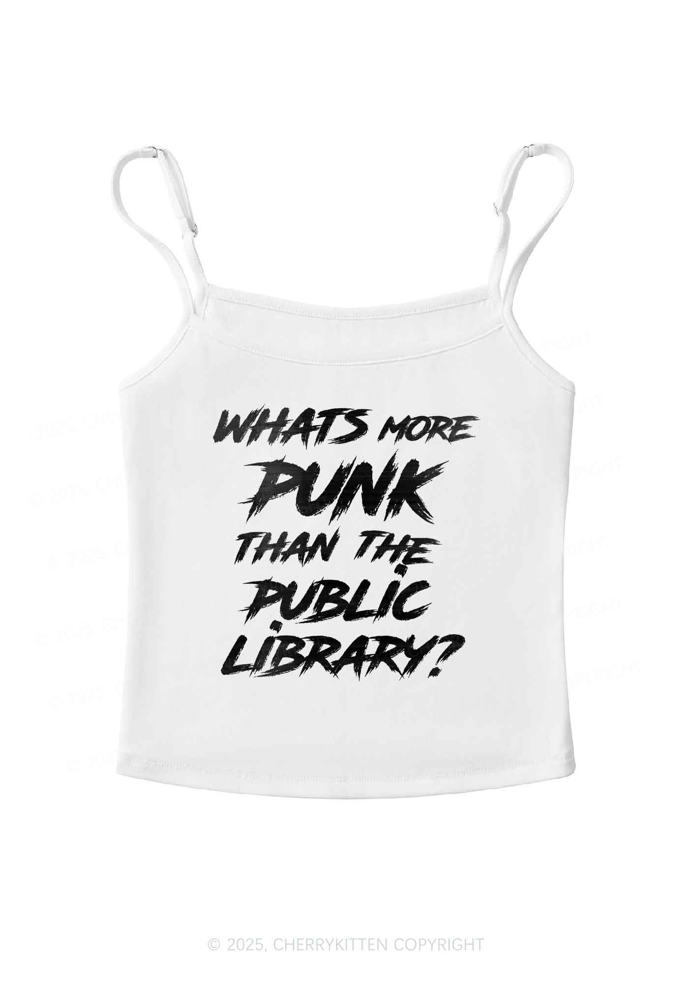 Punk Than Public Library Y2K Spaghetti Strap Cami Cherrykitten