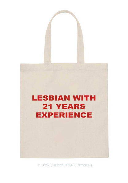 Custom Lesbian Experience Pride Y2K Canvas Tote Bag Cherrykitten