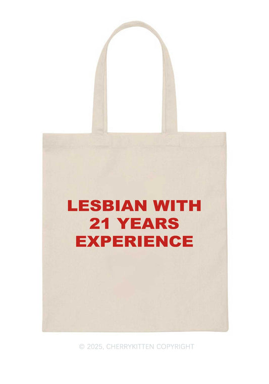 Custom Lesbian Experience Pride Y2K Canvas Tote Bag Cherrykitten