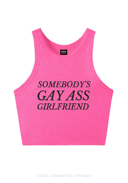 Somebodys Gay Axx Girlfriend Pride Y2K Crop Tank Top Cherrykitten