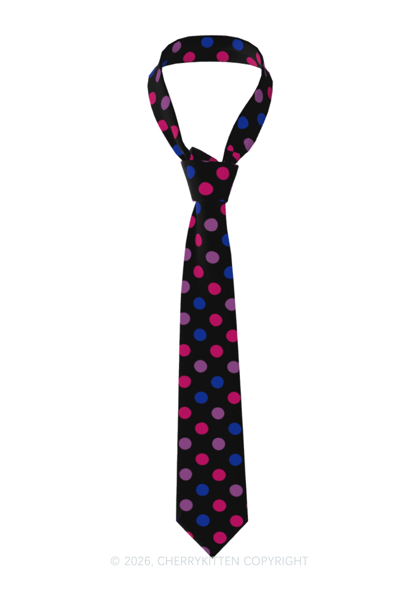 Bisexual Dots Pride Y2K Necktie Cherrykitten