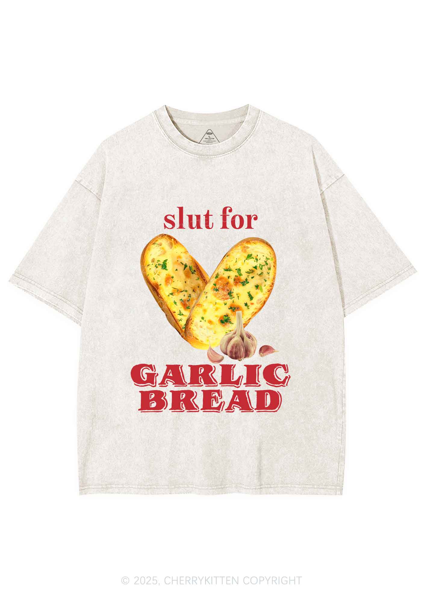 Slxt For Garlic Bread Y2K Shirts Washed Tee Cherrykitten