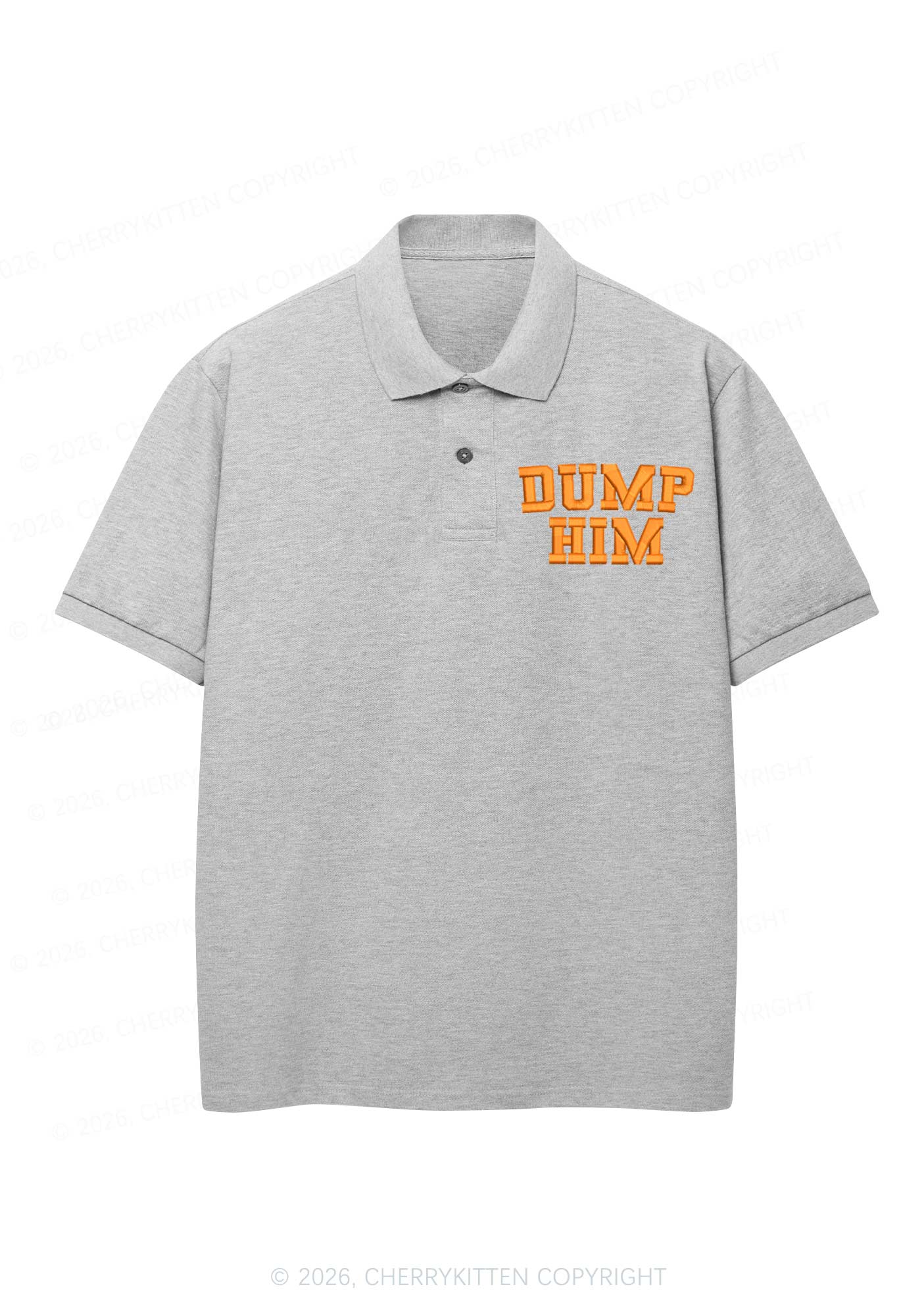 Embroidered Dump Him Y2K Polo Shirts Cherrykitten