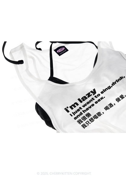 Im Lazy Y2K Sheer Boyfriend Tank Cherrykitten